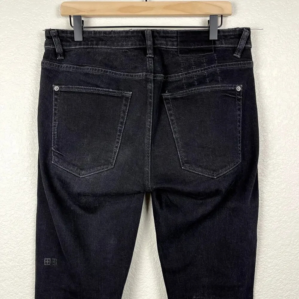 Ksubi Van Winkle Trashed Noir Skinny Jeans Distressed 32